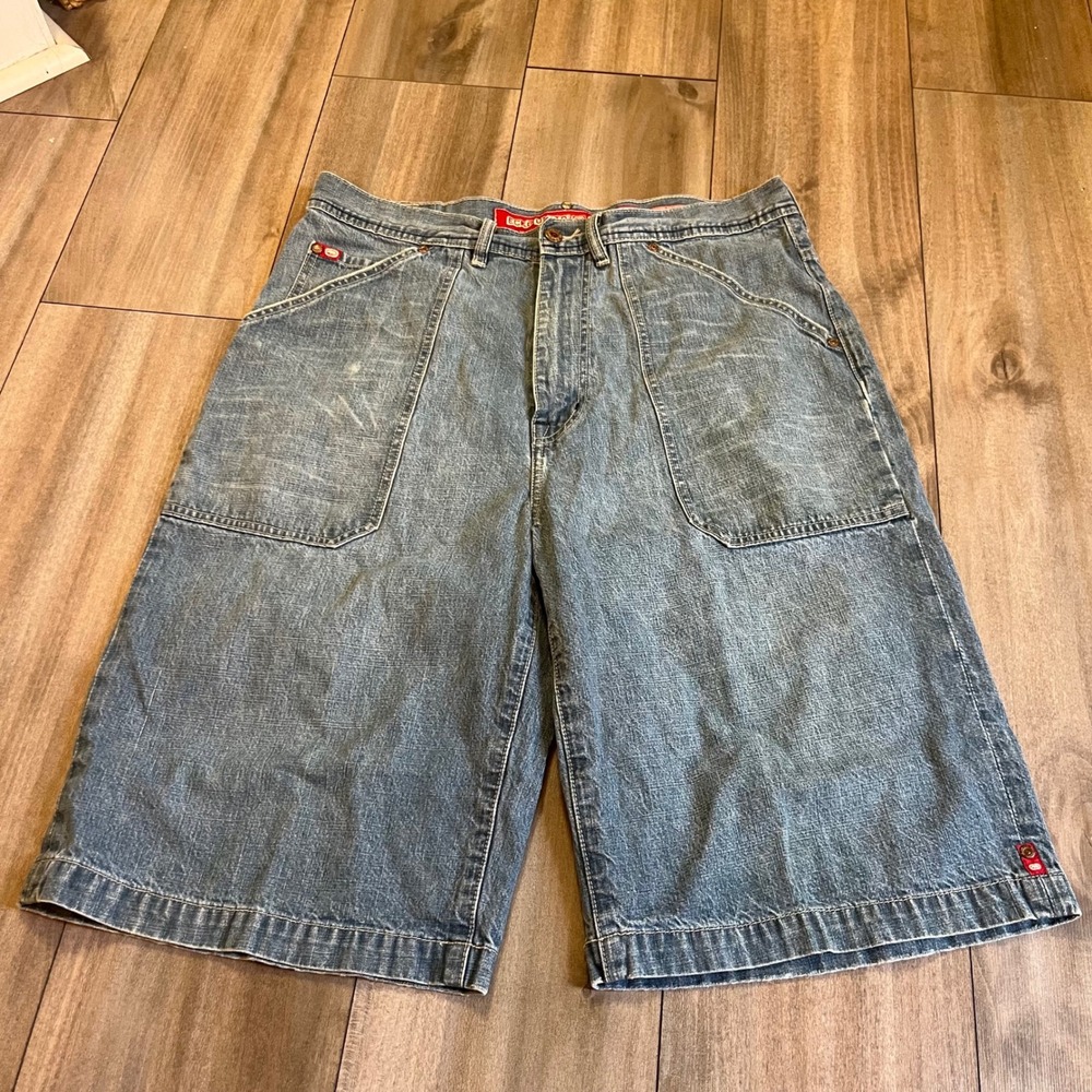 Ecko Unltd 1972 Denim Foundry Mens Baggy Jean Shorts Blue Size 34 Y2K‎ Bin J-41